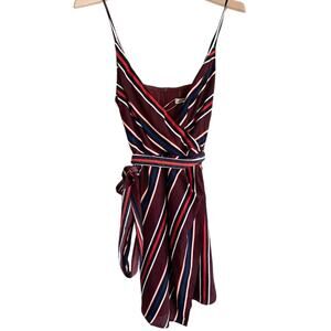 Essue Red Striped V neck Mini Dress NWT